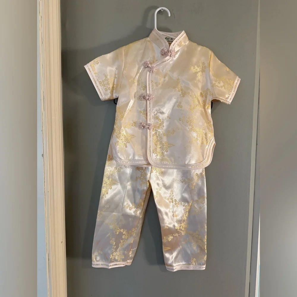 Simei Fashion Girls Traditional Chinese Outfit (Tag 4, Fits 2T–3T)
